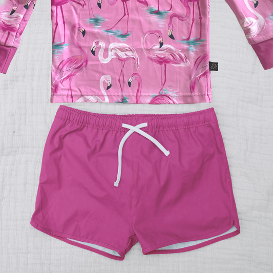 Dive into Summer with Hot Pink Kid's Trunks from Honeysuckle Swim Company