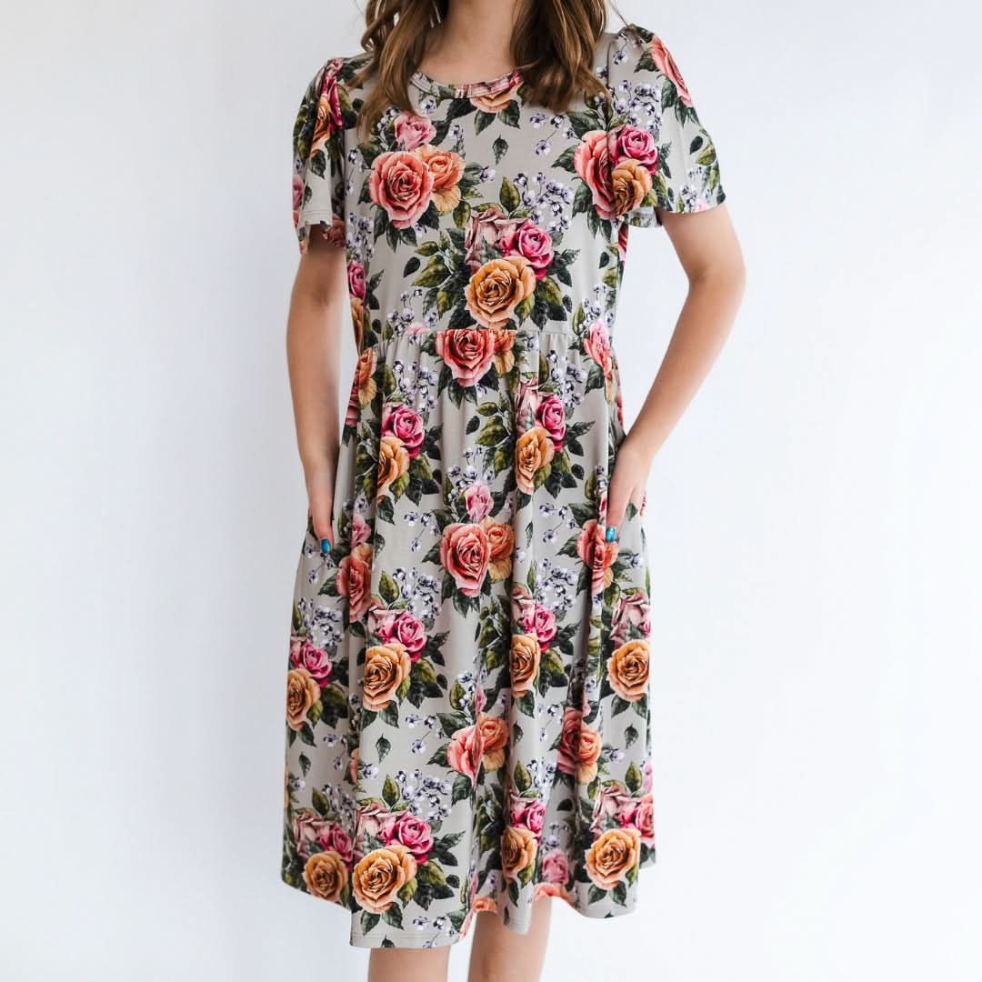 Youth Bamboo Kaia Dress | Palm Fronds