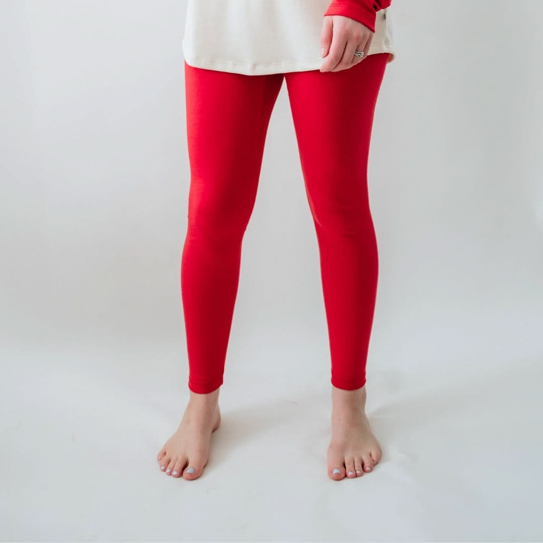 Youth Bamboo Leggings | Berry - additional view