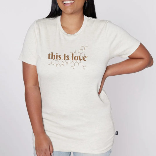 Adult Unisex 'This is Love' Oxytocin Bamboo T-Shirt | Ash
