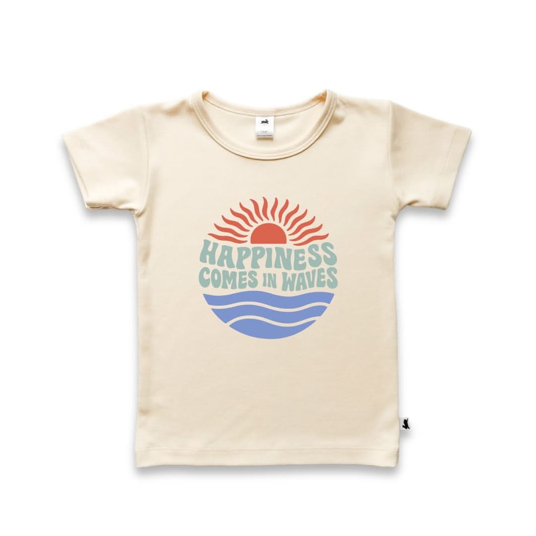 Youth Bamboo Graphic T-Shirt | "Happy Crab" | Cream - additional view