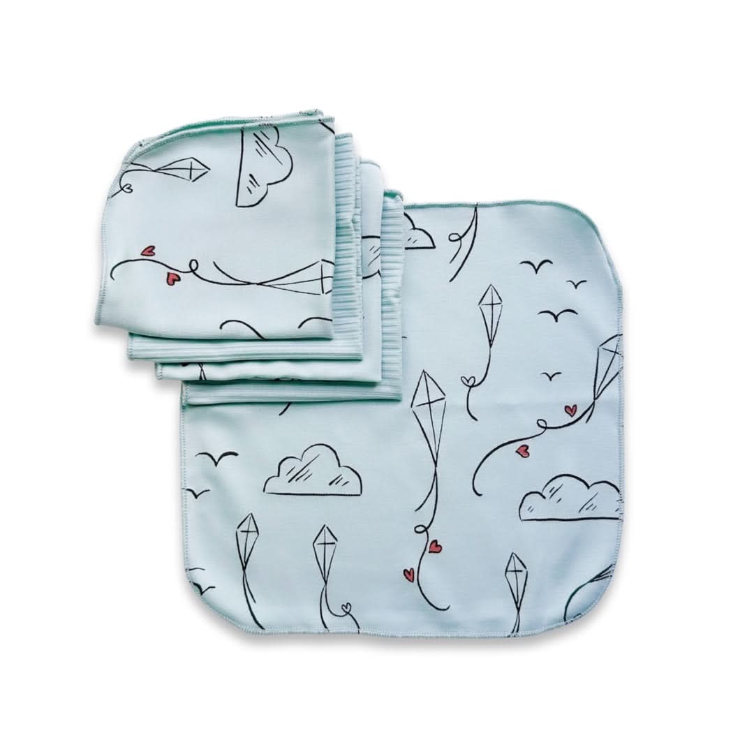 Bamboo Baby Washcloths (Pack Of 5) | Love Notes Navy - additional view