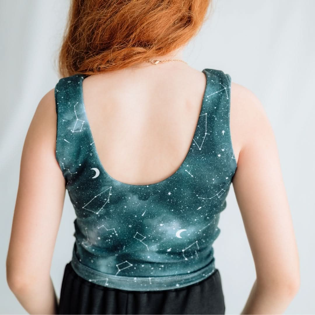 Youth Bamboo Longline Bralette-Style Tank | Black - additional view