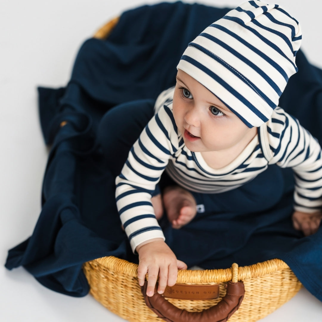 Baby/Kids' Bamboo Beanie | Navy Stripe