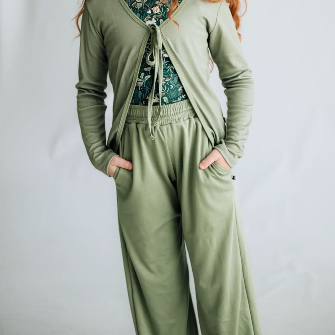 Youth Bamboo Wide Leg Pants | Dusty Lilac - additional view