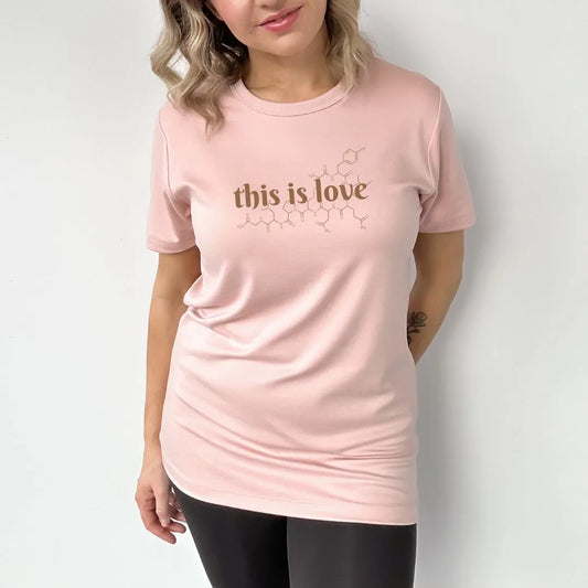 Adult Unisex 'This is Love' Oxytocin Bamboo T-Shirt | Rosewood