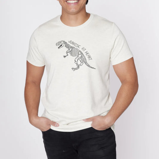 Adult Unisex 'Jurassic at Heart' T-Shirt | Ash