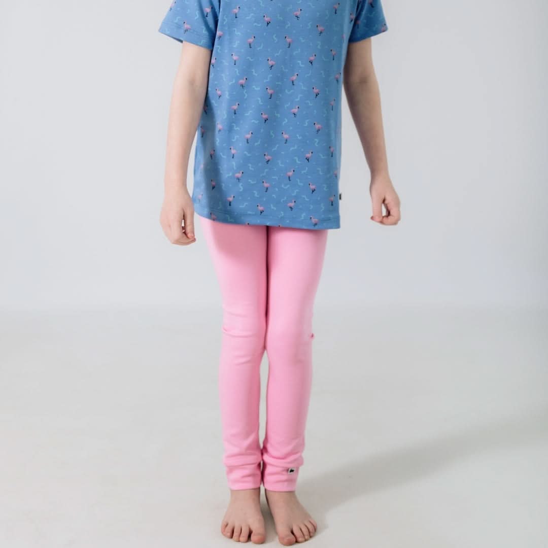 Kids' Bamboo Leggings | Taffy Pink - additional view