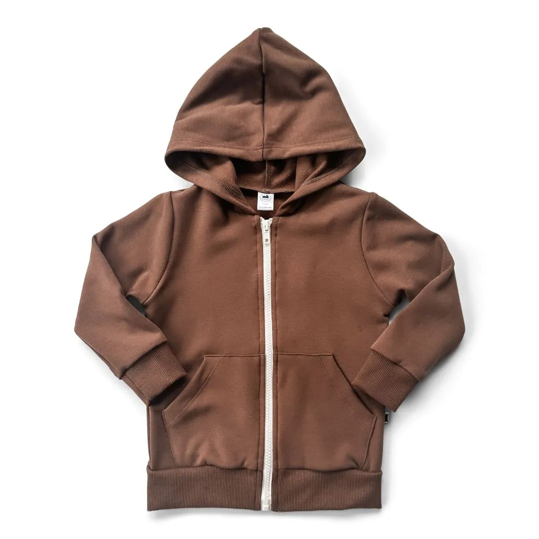 Brown zip best sale up hoodie