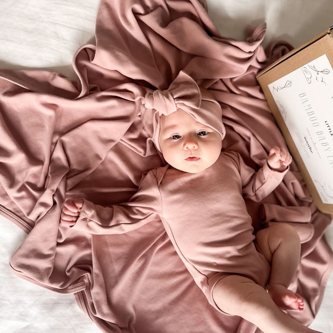 Bamboo Baby Long-Sleeved Onesie | Rosewood - additional view