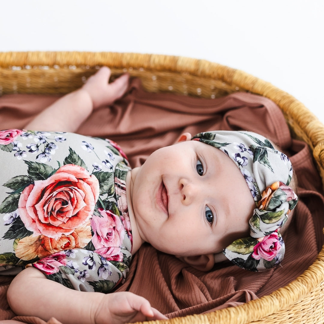 Bamboo Baby Headwrap | Antique Floral
