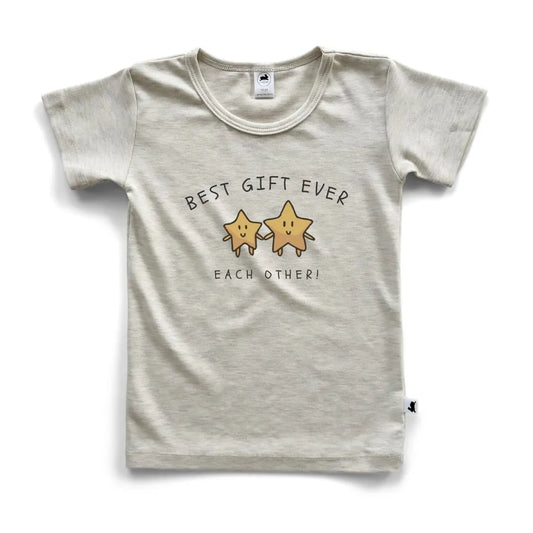 'Best Gift Ever' Stars Bamboo T-Shirt | Ash