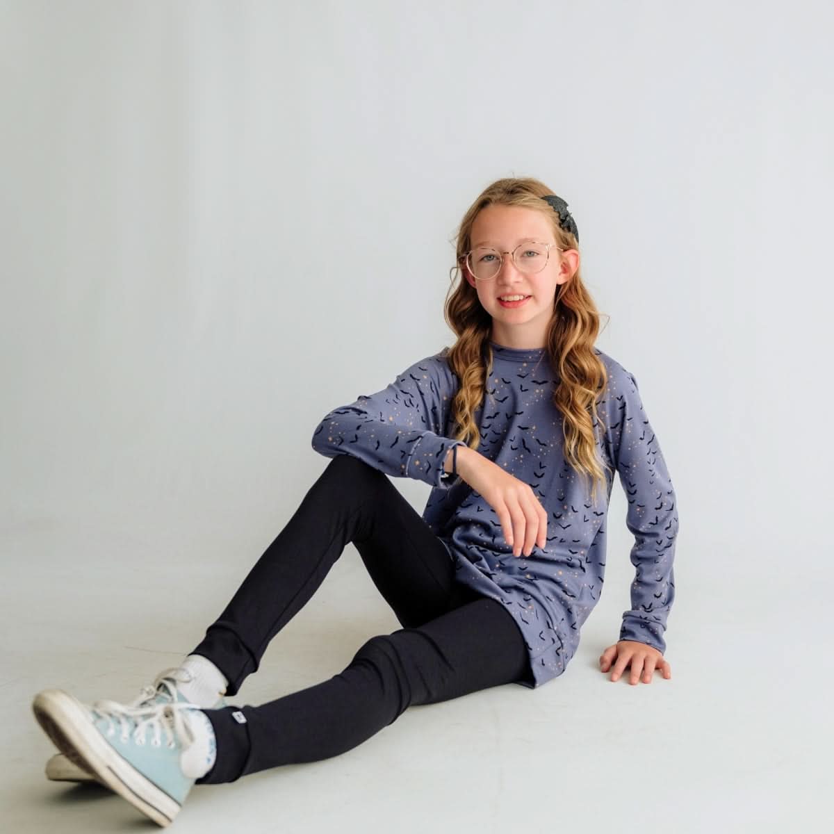 Youth Bamboo Raglan Pullover | Batty Twilight