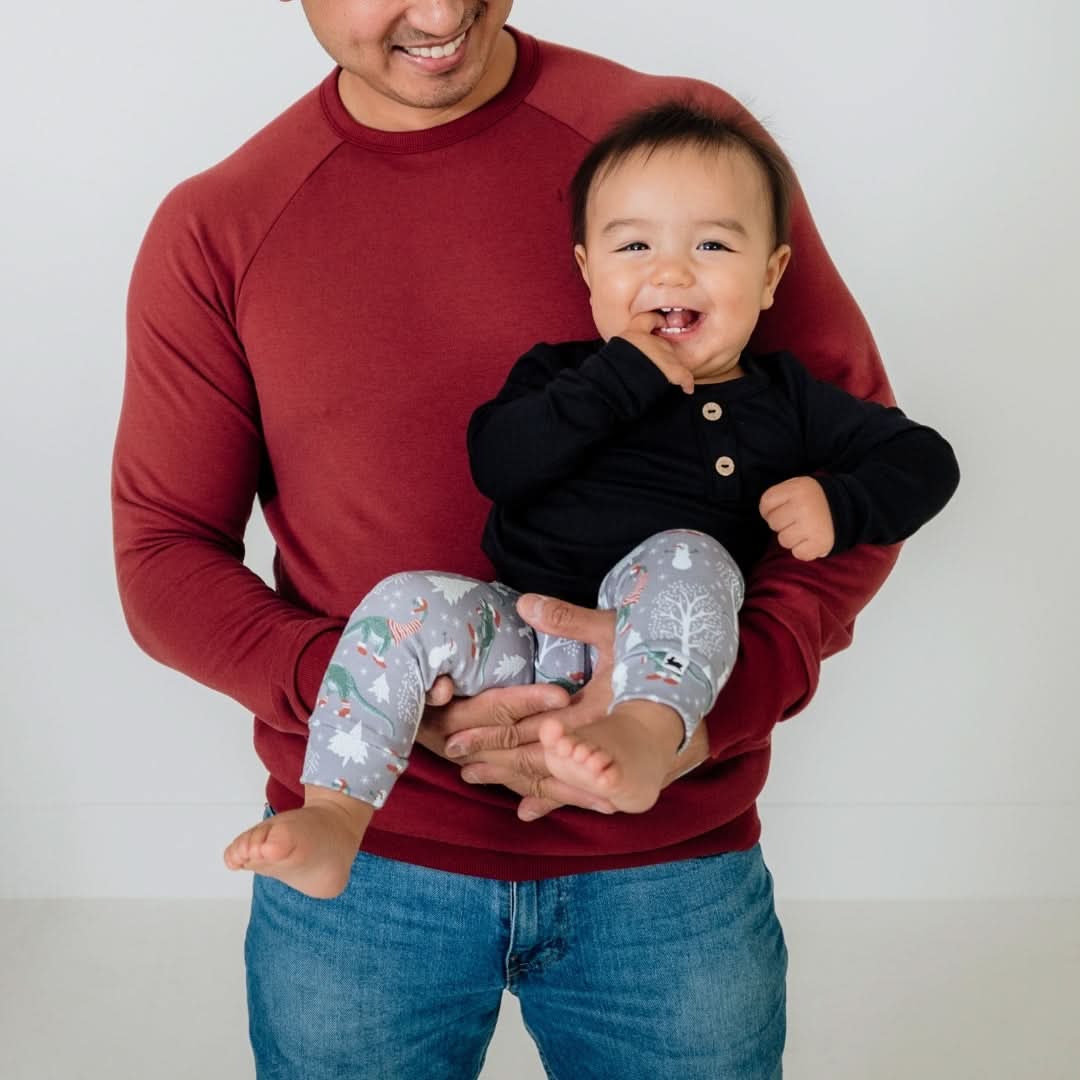 Adult Unisex Bamboo Fleece Raglan Pullover | Cranberry - additional view