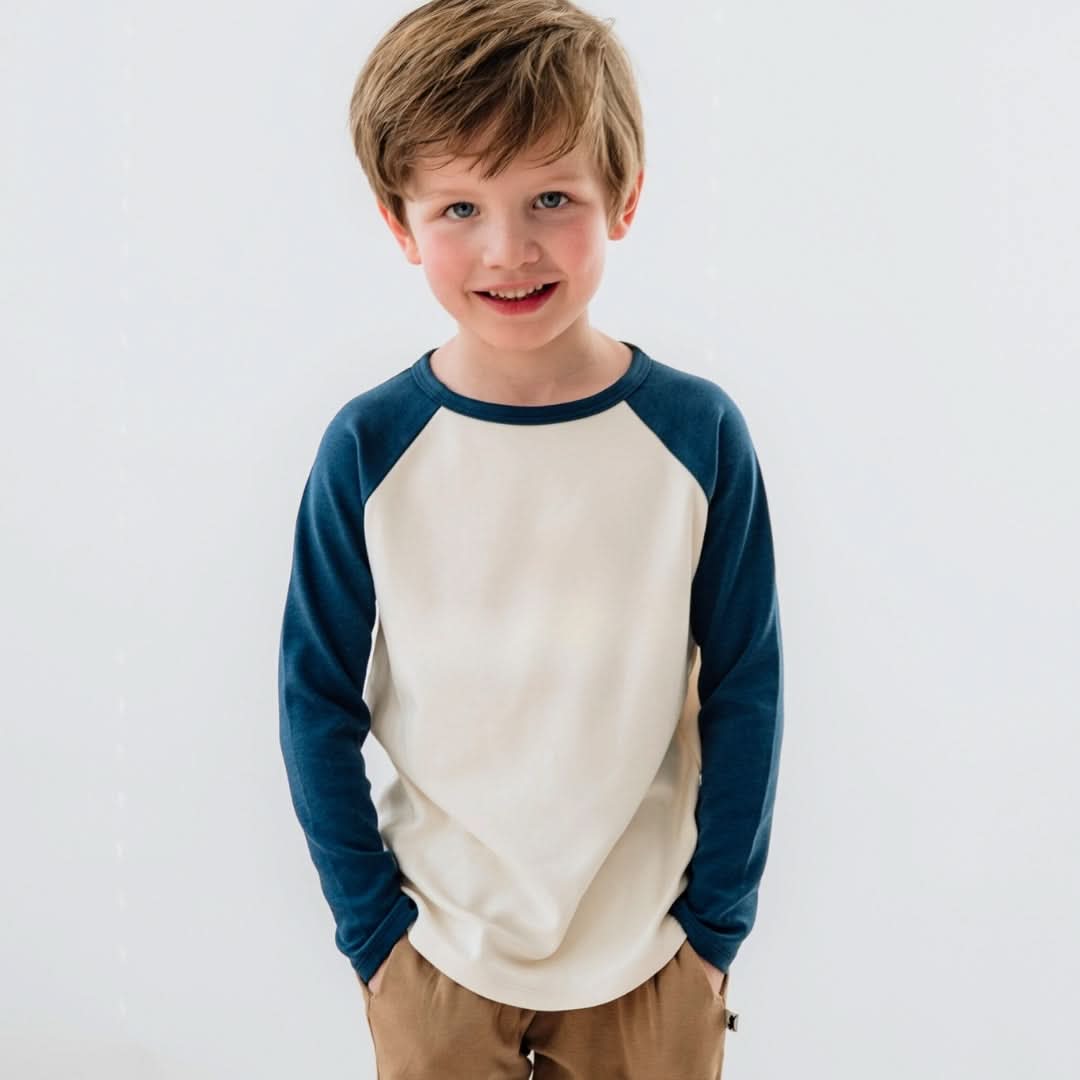 Baby/Kids Bamboo Baseball Shirt | Berry Cream - additional view
