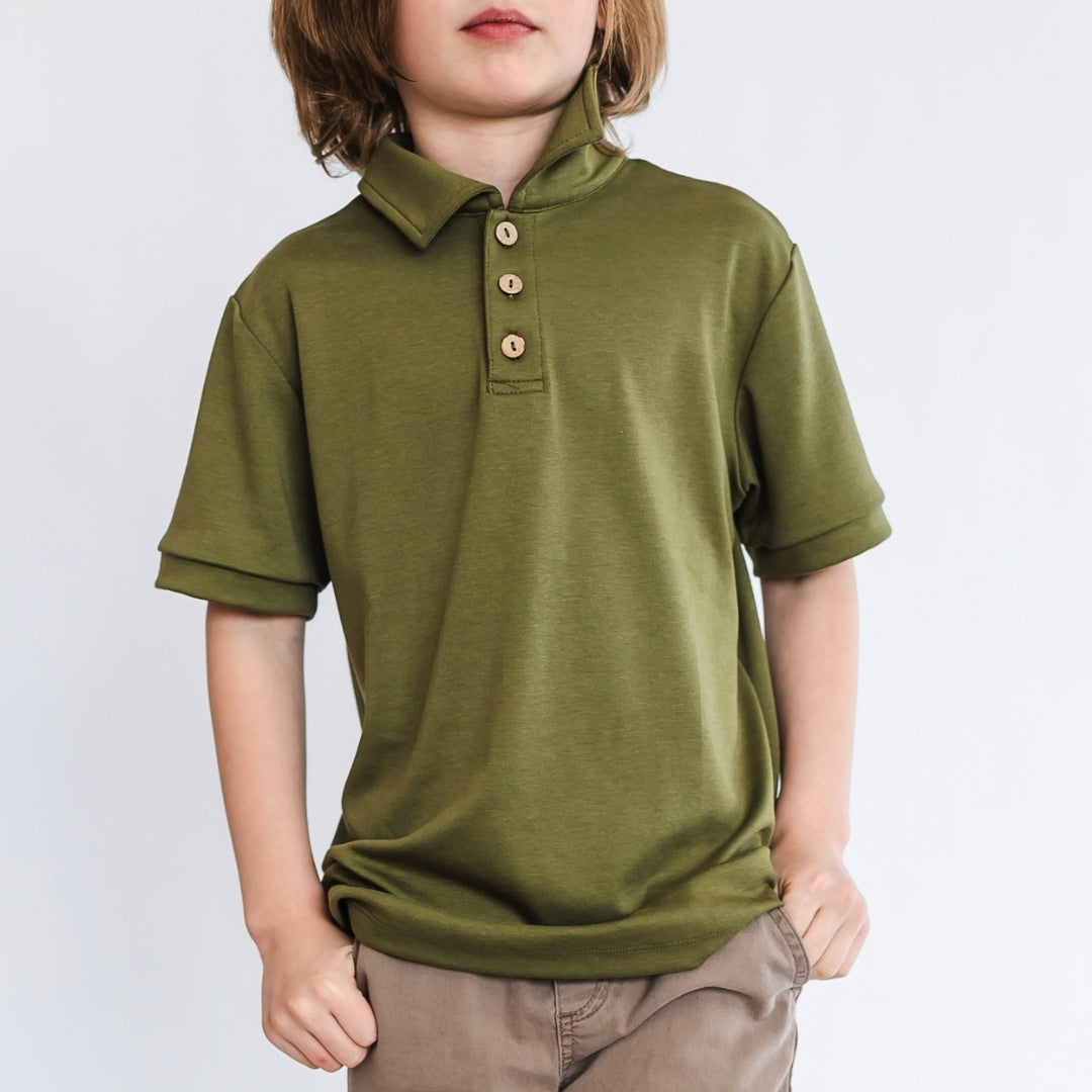 Kids’ Bamboo Polo Shirt | Olive