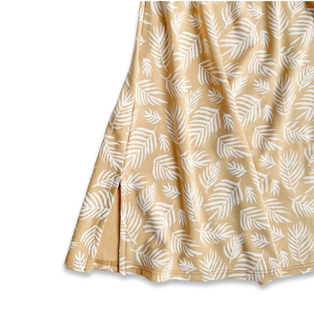 Kids' Bamboo Square Neck Midi Dress | Palm Leaf - additional view