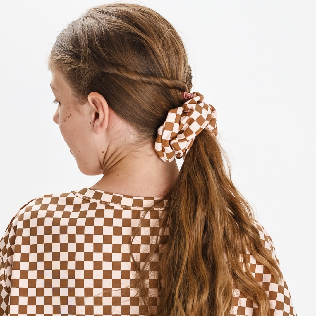 Bamboo Scrunchie | Blush Checkers