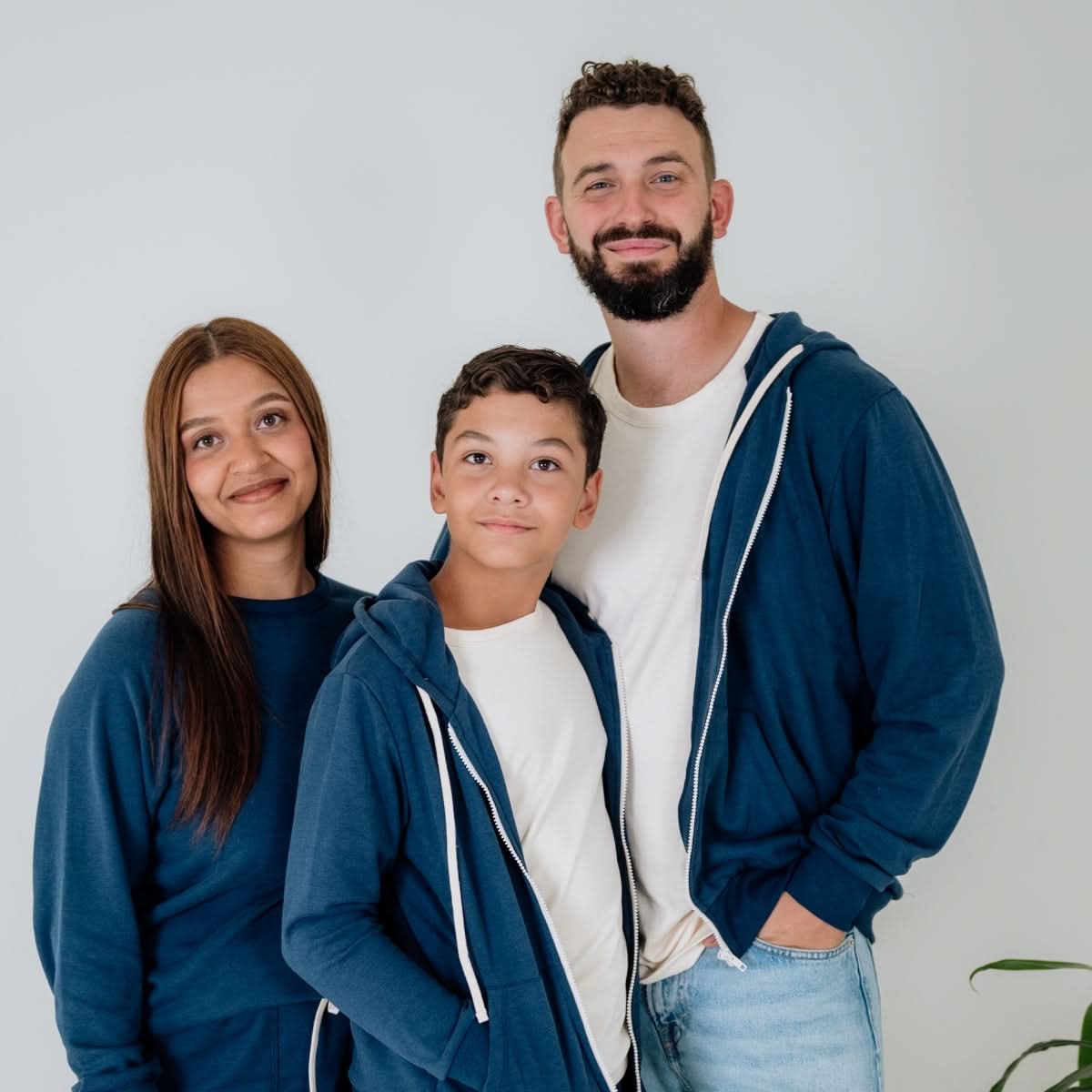 Adult Unisex Bamboo Fleece Zip-up Hoodie | Navy - additional view