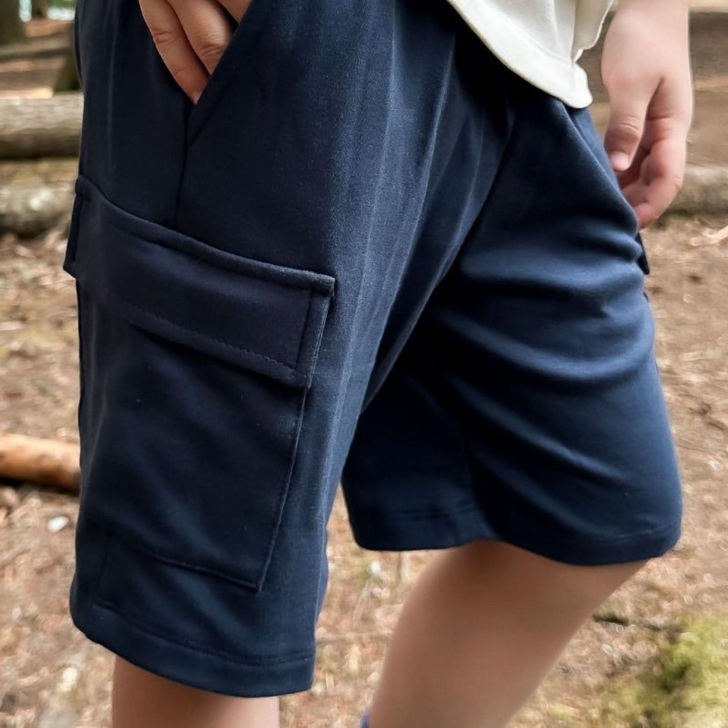 Kids' Bamboo Cargo Shorts | Berry - additional view
