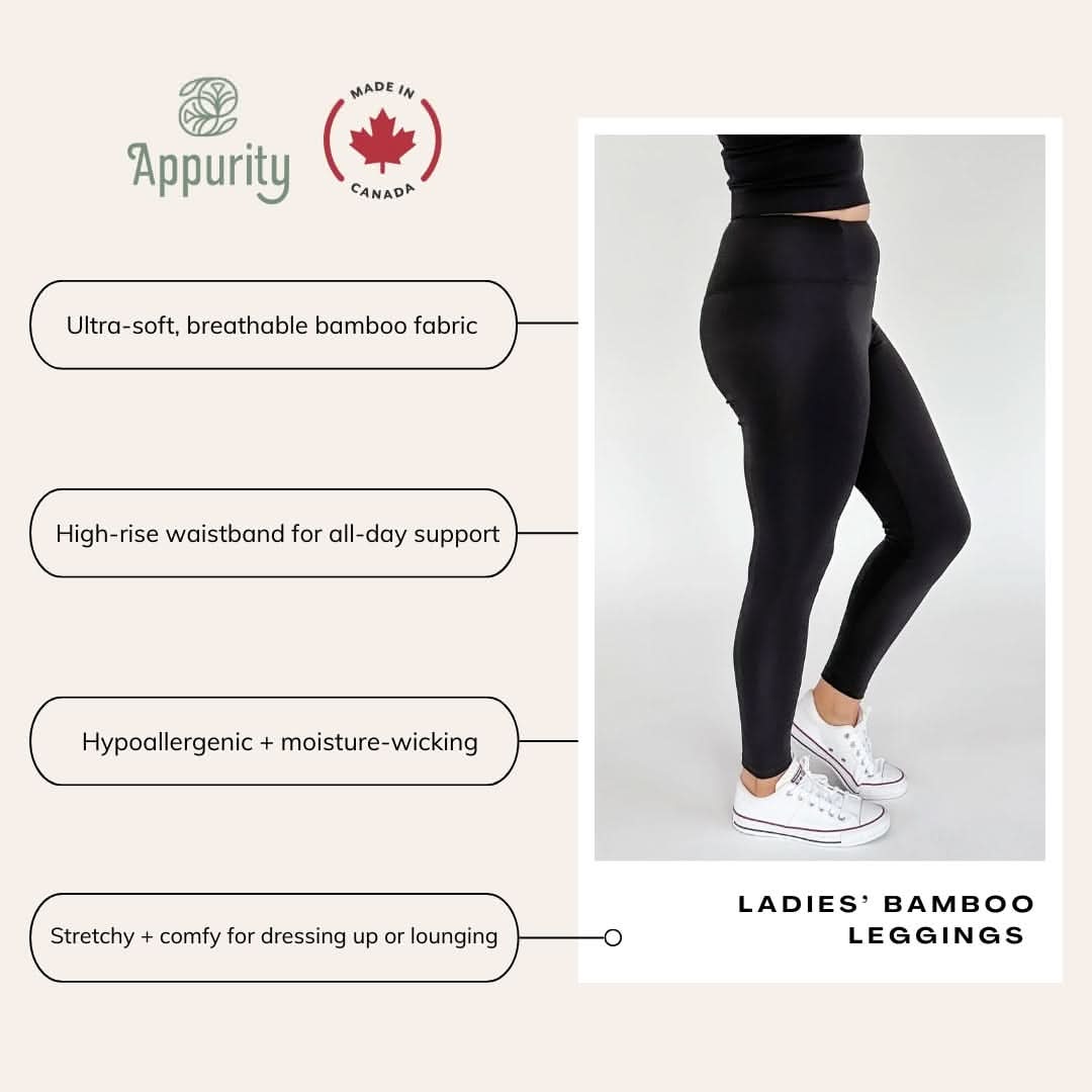 Ladies' Bamboo Leggings | Black - additional view
