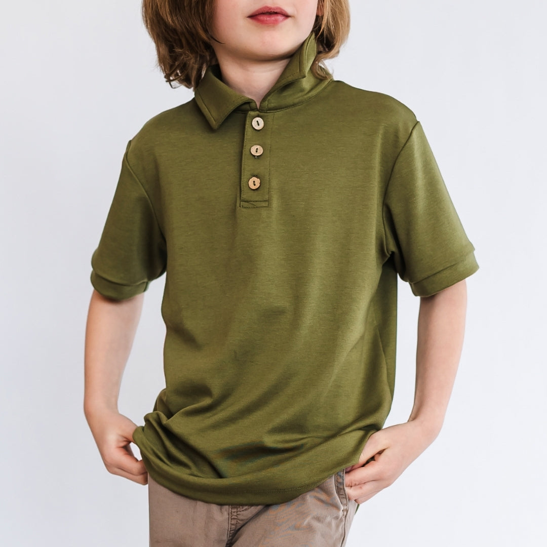 Youth Bamboo Polo Shirt | Olive