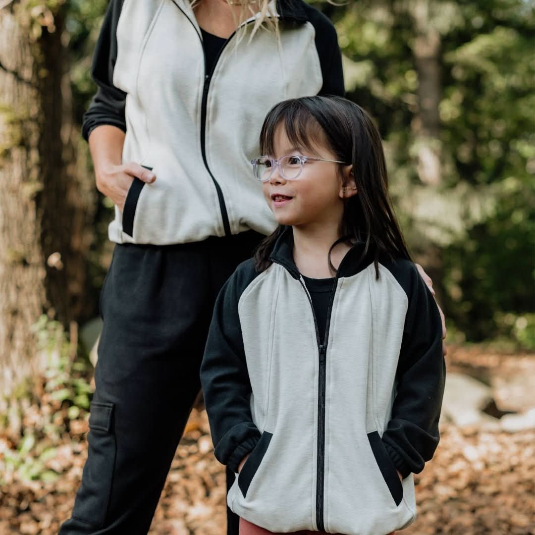 Adult Unisex Bamboo Fleece Bomber Jacket - Black - Little & Lively
