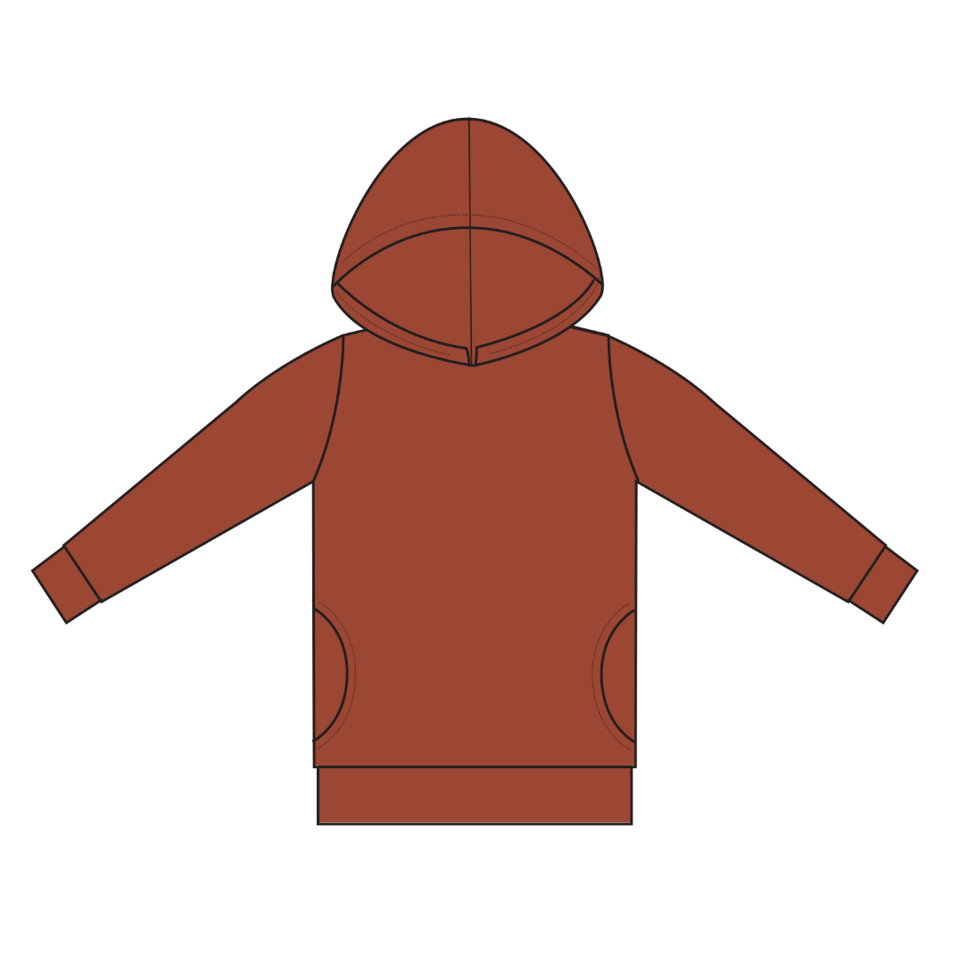 Adult Unisex Lightweight Bamboo Hoodie - Burnt Brick - Little & Lively