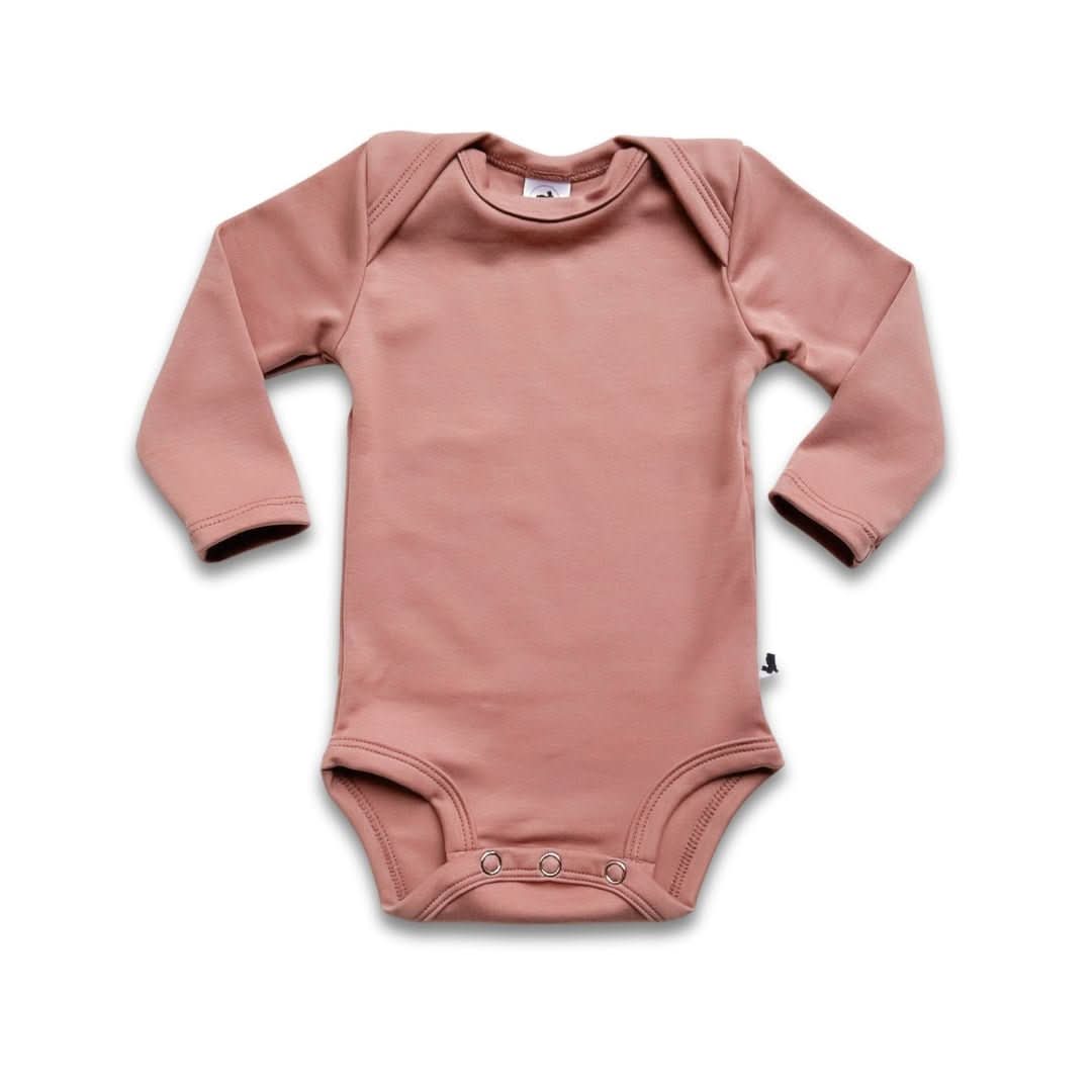 Baby Long - Sleeve Bamboo Onesie - Smoked Pine - Little & Lively