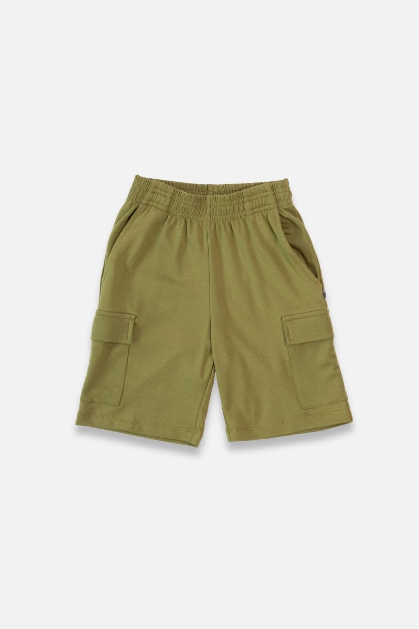 Kids Bamboo Cargo Shorts - Moss - Little & Lively