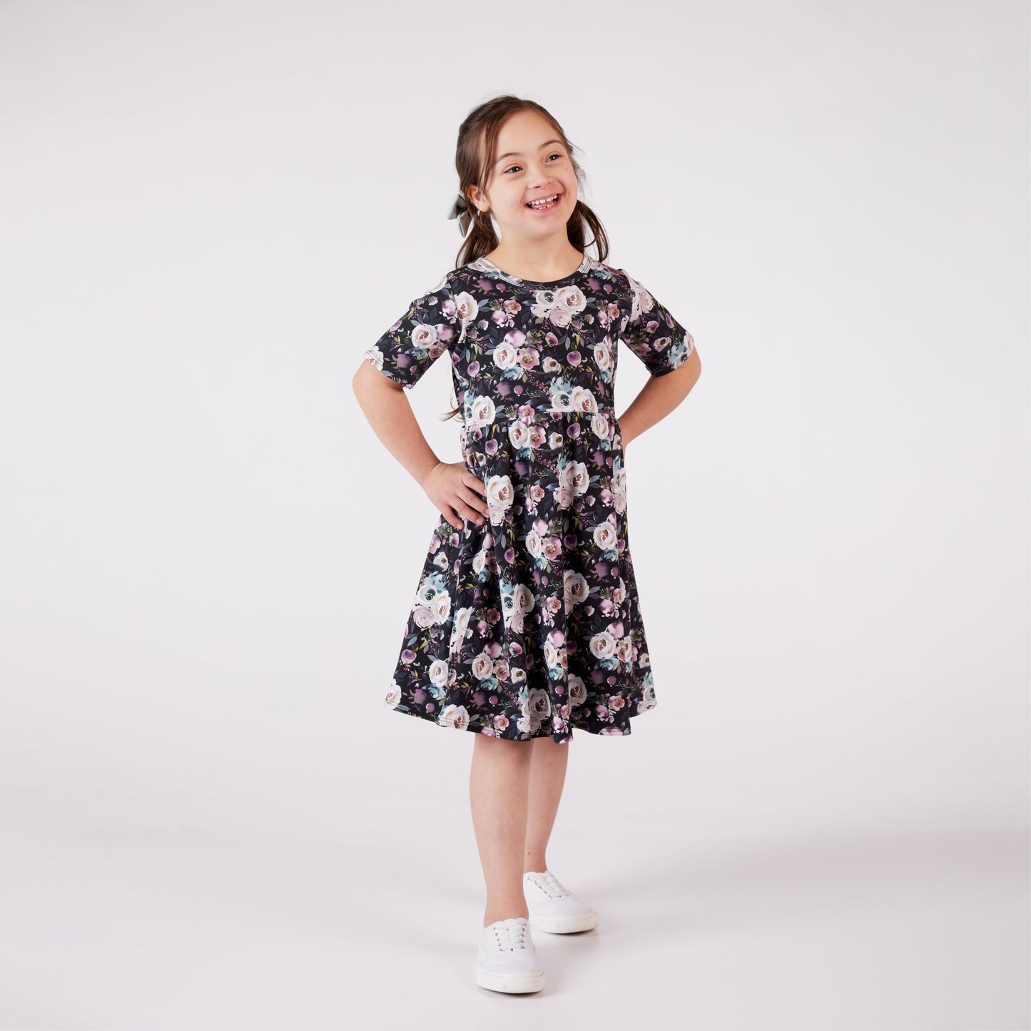 Baby/kid’s/youth Daphne Dress | Watercolour Floral Girl’s Bamboo/cotton 2