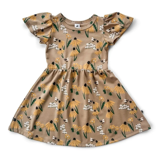 Stay Chic and Sustainable with the Bamboo Kaia Dress in Bumblebee Meadow
