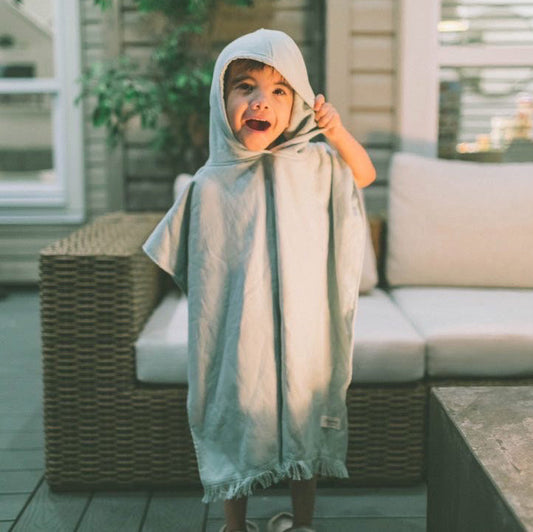 The Perfect Accessory: A Hooded Beach Towel - Mist