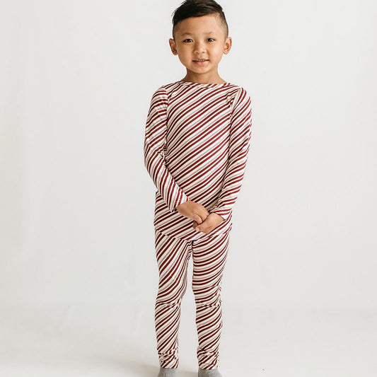 Get into the Holiday Spirit with our Candy Cane Long Sleeve Pajama Set
