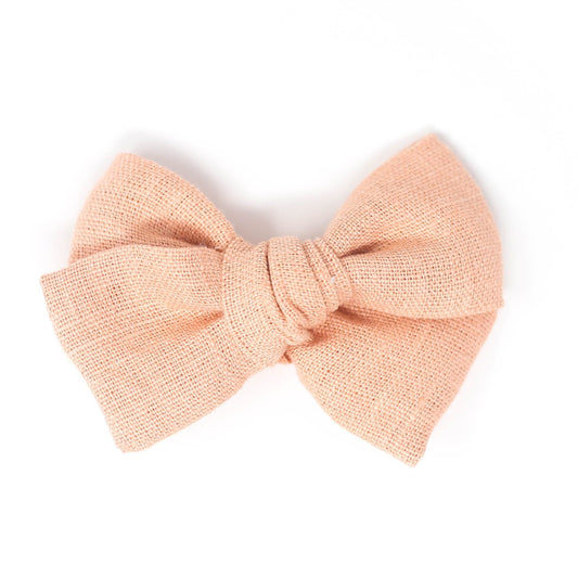 Upgrade Your Outfit with the Elegant Peach Linen Midi Bow
