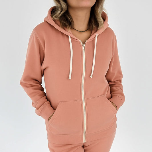 Adult Unisex Bamboo Fleece Zip-up Hoodie | Navy - additional view