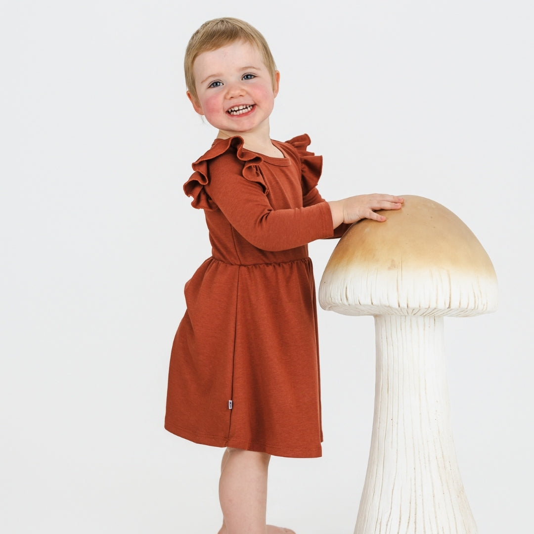 Baby/Kids' Bamboo Harper Dress | Burnt Brick