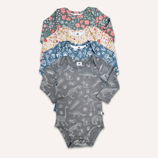 Baby Long-Sleeve Bamboo Onesie | Prints