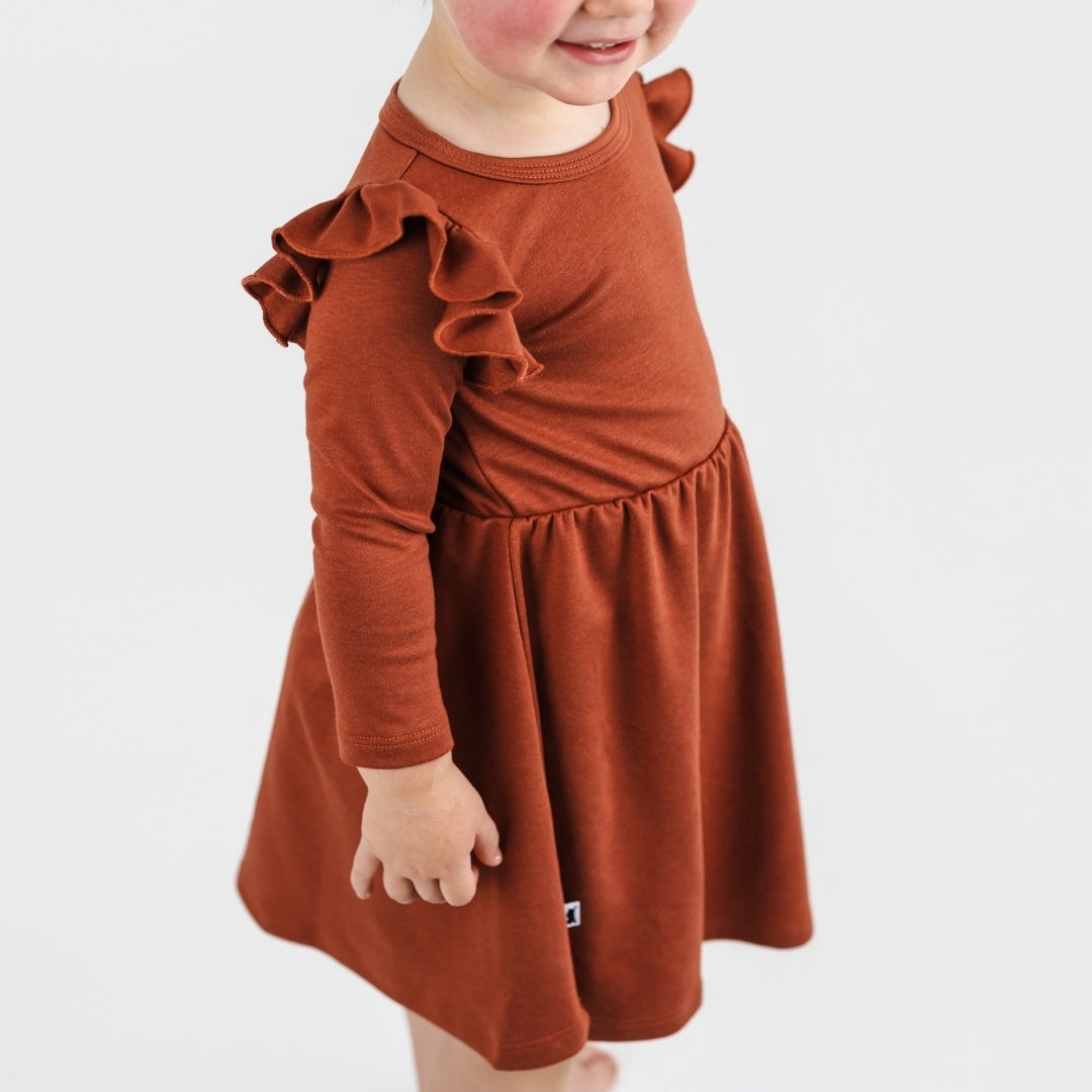 Baby/Kids' Bamboo Harper Dress | Burnt Brick