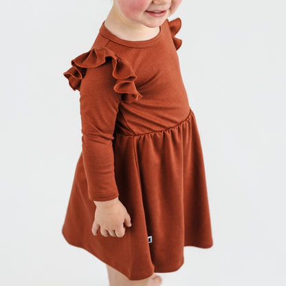 Baby/Kids' Bamboo Harper Dress | Burnt Brick