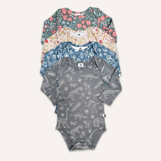 Baby Long-Sleeve Bamboo Onesie | Prints