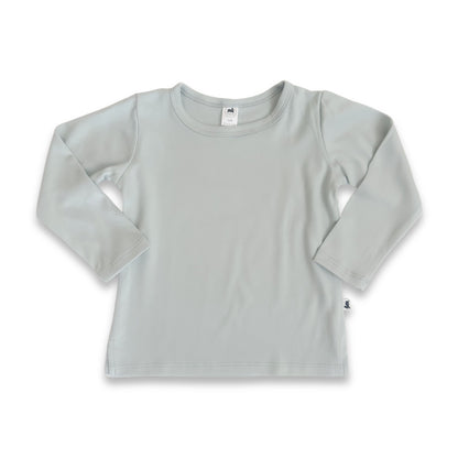 Kids’ Bamboo Long-Sleeve T-Shirt with side slits | Misty Blue