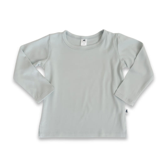 Kids’ Bamboo Long-Sleeve T-Shirt with side slits | Misty Blue