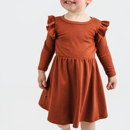 Baby/Kids' Bamboo Harper Dress | Burnt Brick