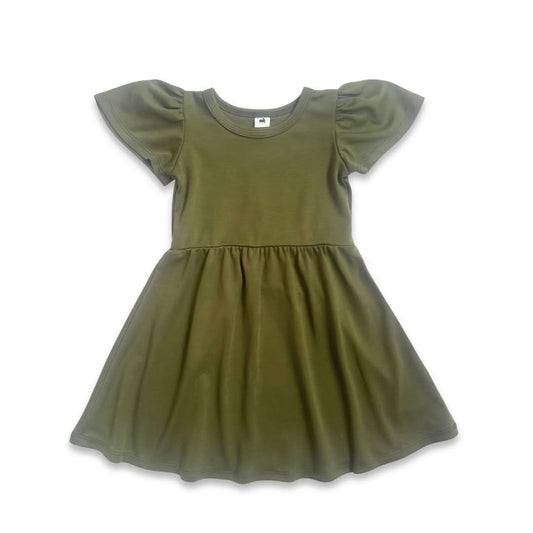 Kids’ Bamboo Kaia Dress | Olive