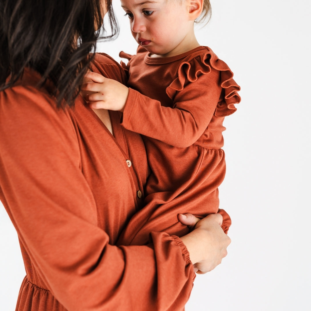 Baby/Kids' Bamboo Harper Dress | Burnt Brick