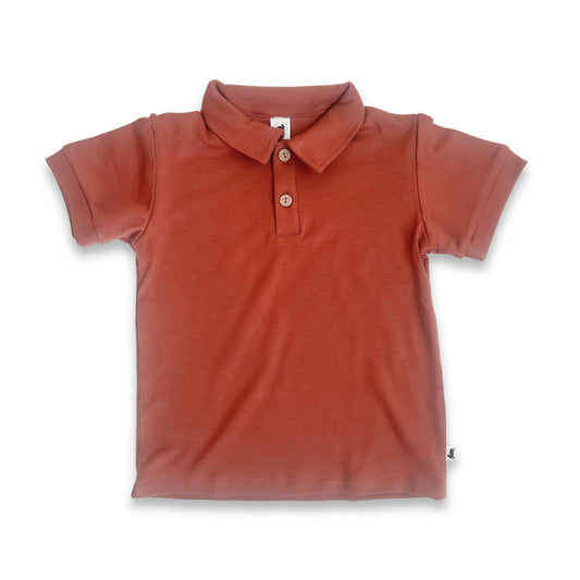 Kids' Bamboo Polo Shirt | Burnt Brick