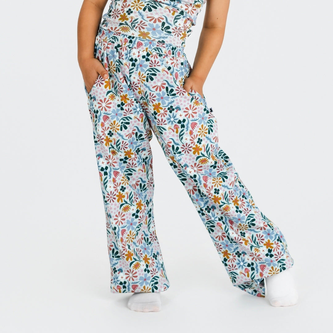 Kids' Bamboo Wide Leg Pants | Floating Floral