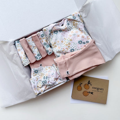 Bamboo Baby Capsule Gift Box - Pastel Blooms & Rosewood