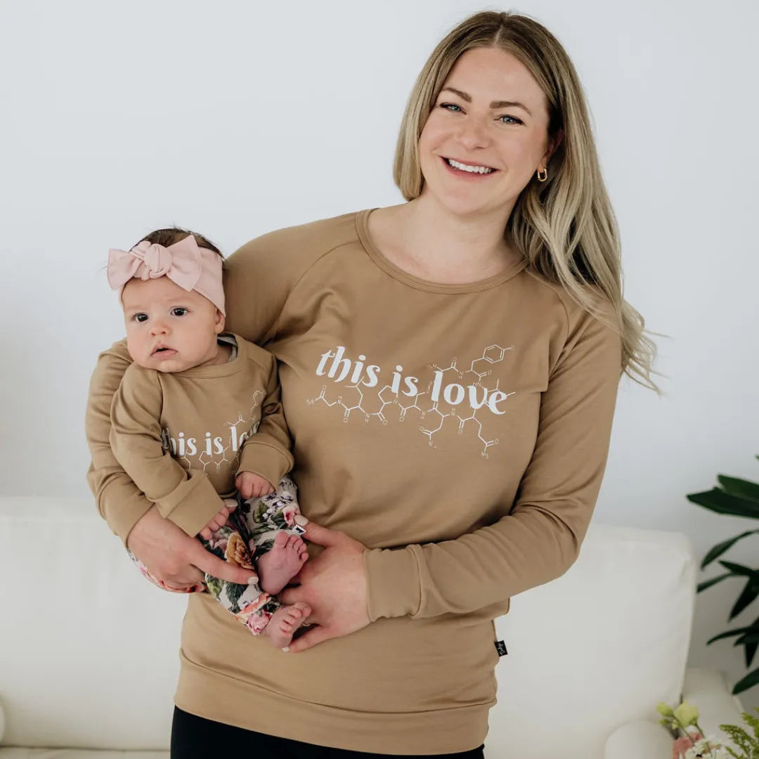 Women's 'This is Love' Oxytocin Bamboo Scoop-Neck Pullover | Doeskin